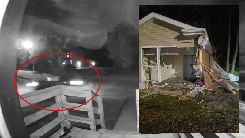 Woman plows into newly built Pontiac home while driving in neighborhood; SUV picks her up