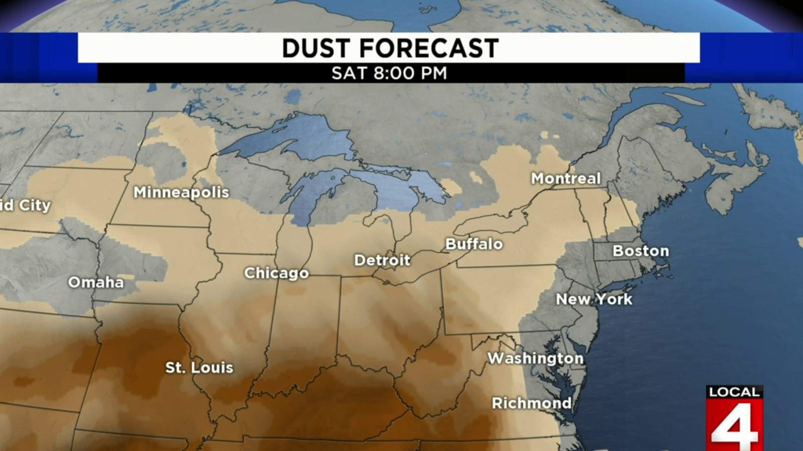 Saharan dust plume forecast update: Michigan will get skirted by it