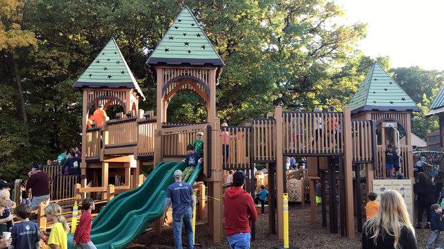 Community hands build Ann Arbor's Eberwhite playground for second time in 30 years