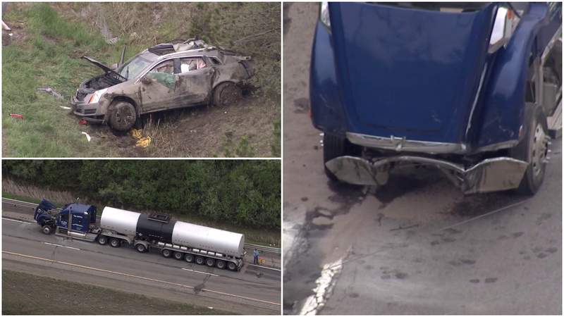 2 killed in rollover crash involving SUV, tanker truck on US-23 in Ann Arbor Township