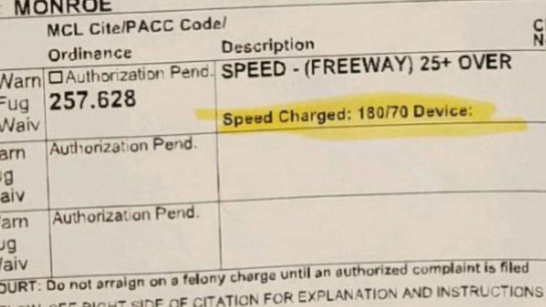 ‘My fault, I was speeding with another vehicle’: Police clock driver going 180 on I-75 in Monroe County