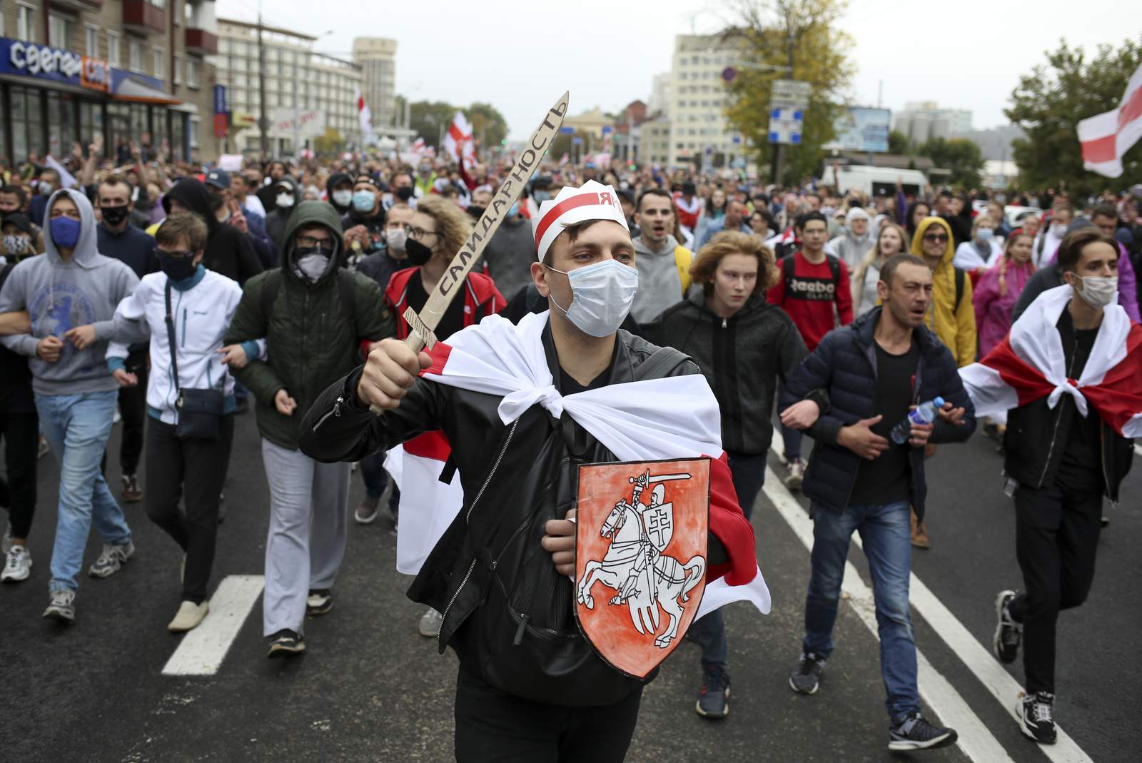 100,000 march in Belarus capital on 50th day of protests