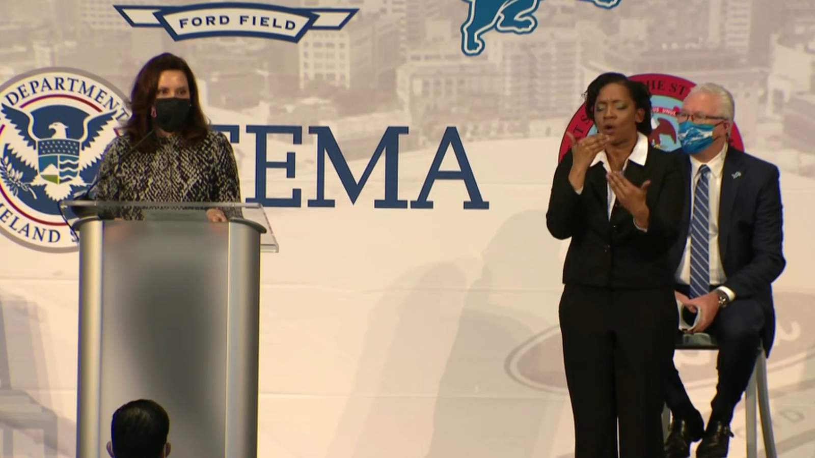 Watch: Michigan Gov. Whitmer discusses COVID-19 vaccinations from Ford Field