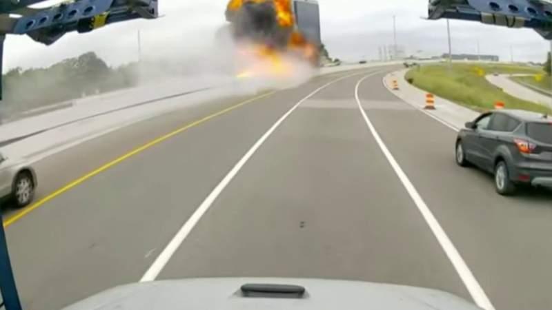 Video shows moments leading up to tanker truck fire on I-75 in Troy