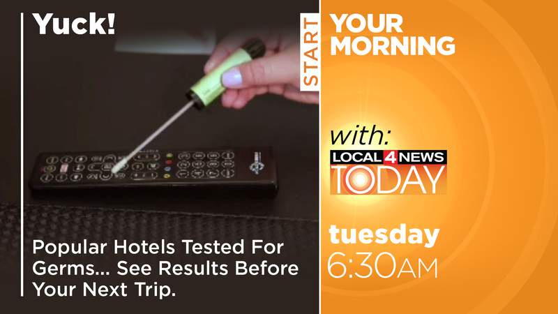 Testing germs inside popular hotels