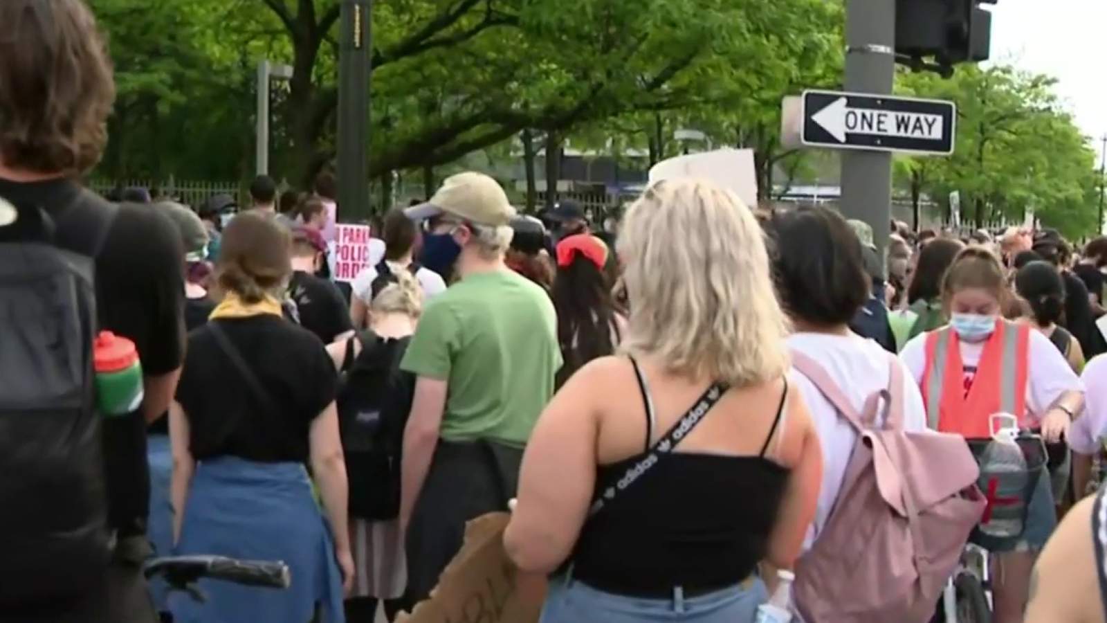 Protesters gather in Downtown Detroit on June 4, 2020