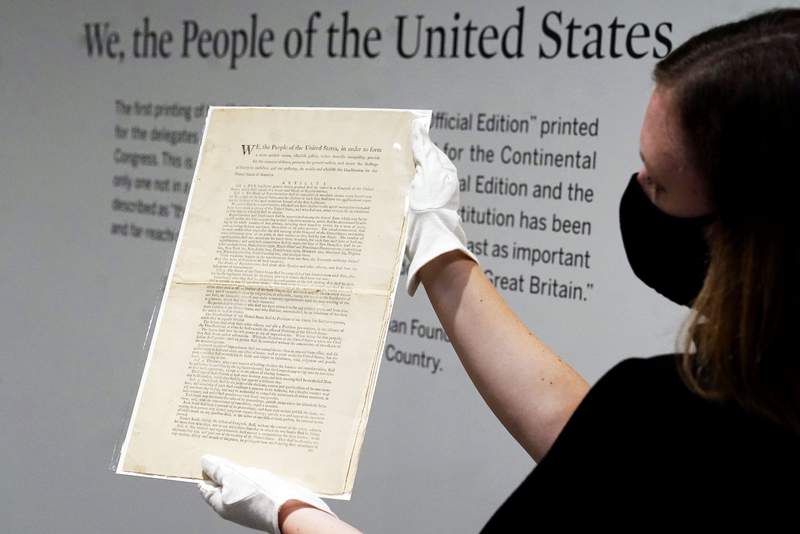 Sotheby's puts rare U.S. Constitution copy for auction