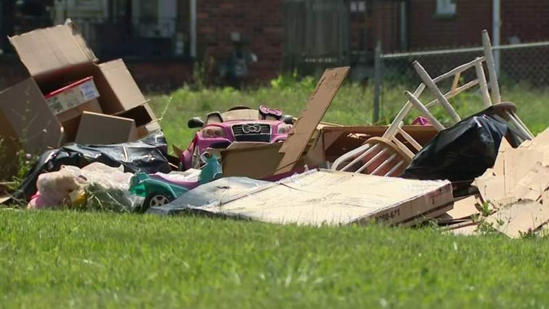 Residents living near vacant Burbank School in Detroit fed up with illegal dumpers