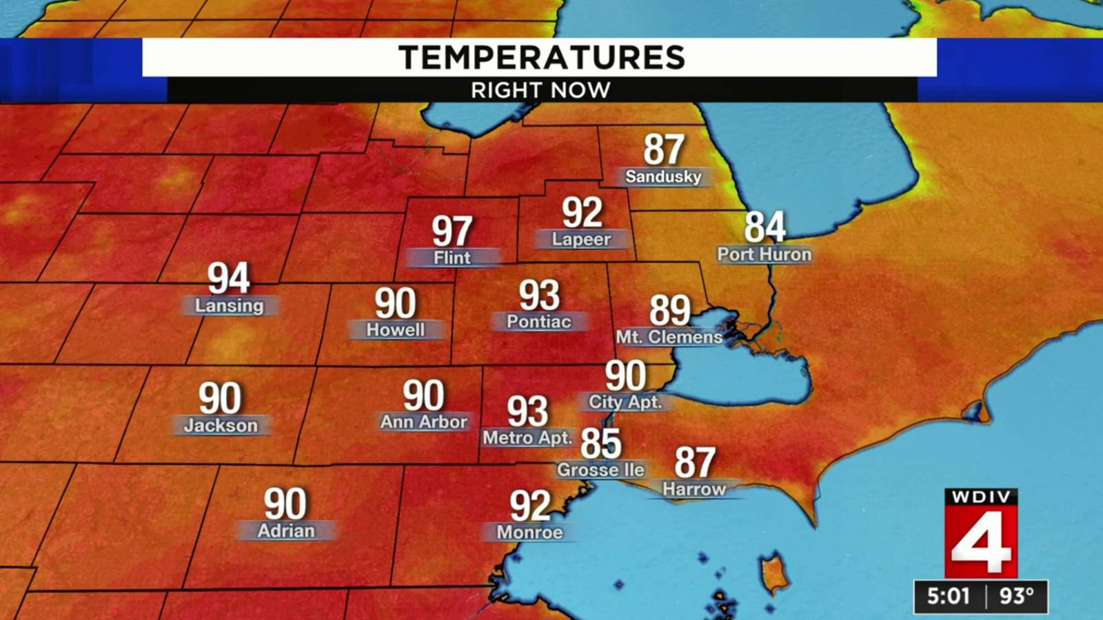 Metro Detroit weather: Hot Friday evening, warm overnight