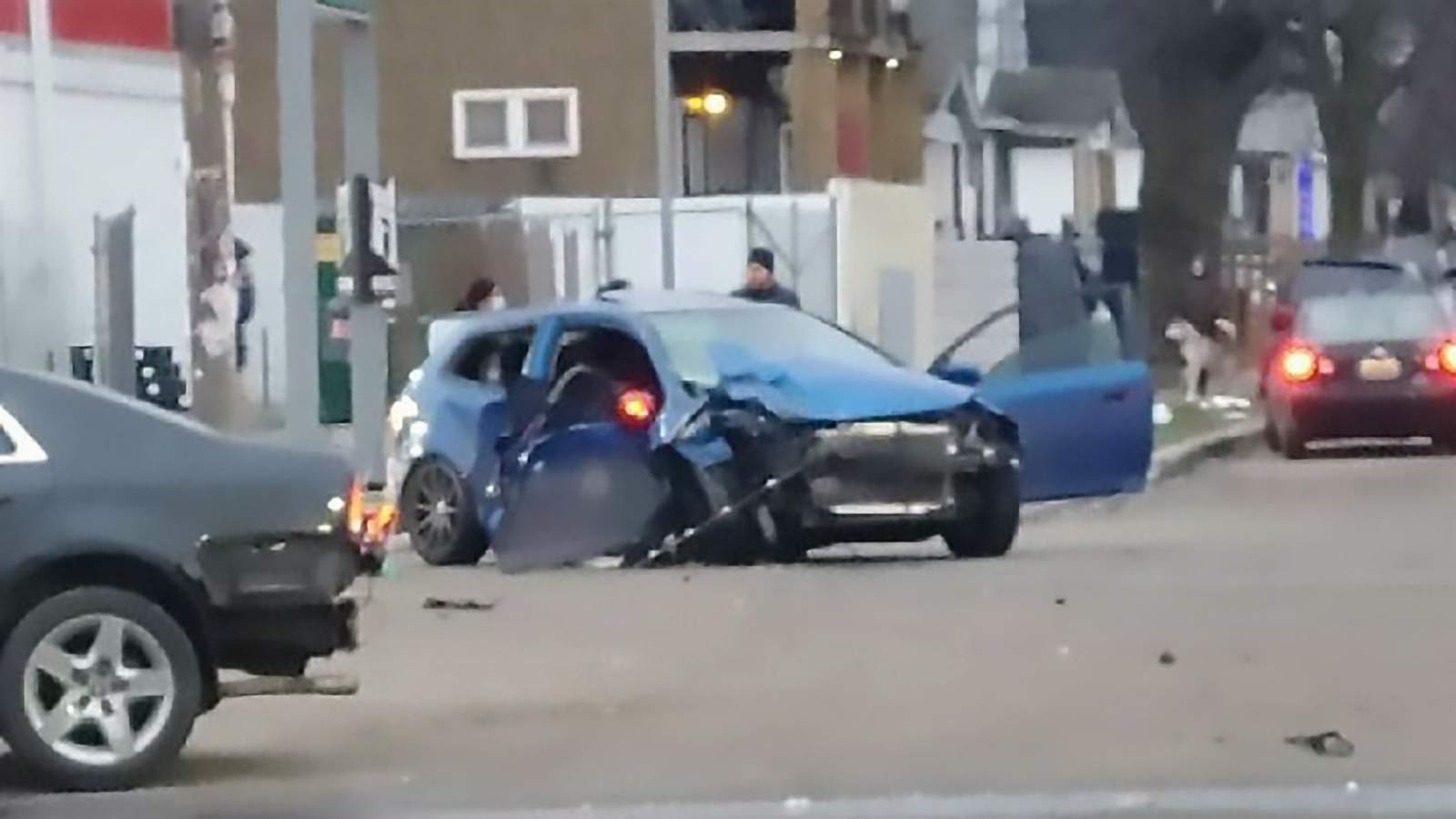Detroit father seriously injured after drag racing vehicles crash into his car, family says