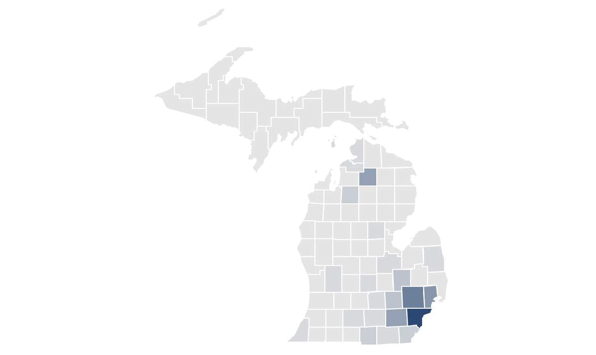 MAP: COVID-19 deaths per 100,000 residents in Michigan counties