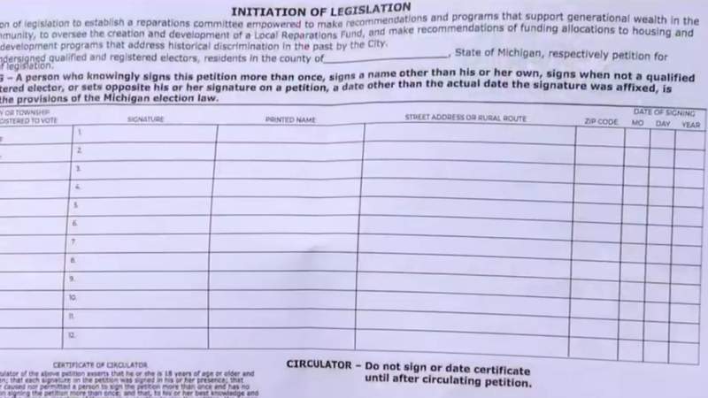 Group raises concerns over reparations petition circulating in Detroit