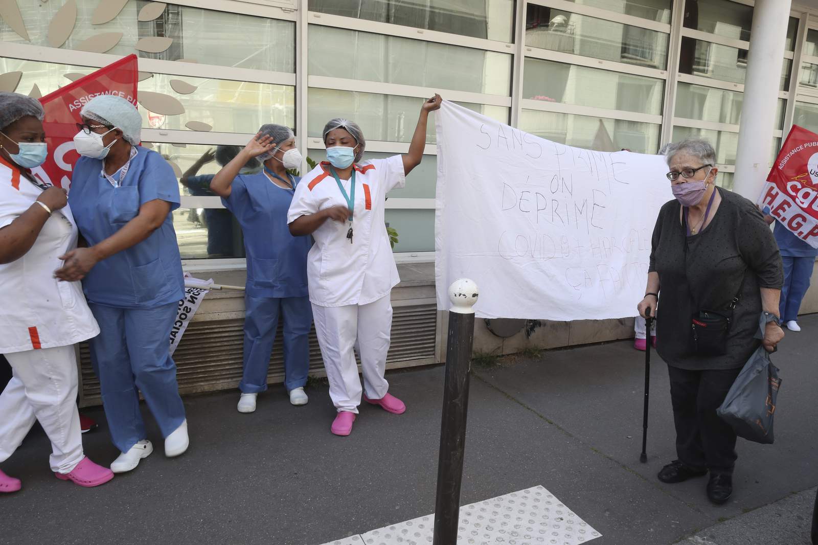 French nursing homes employees protest pay, conditions