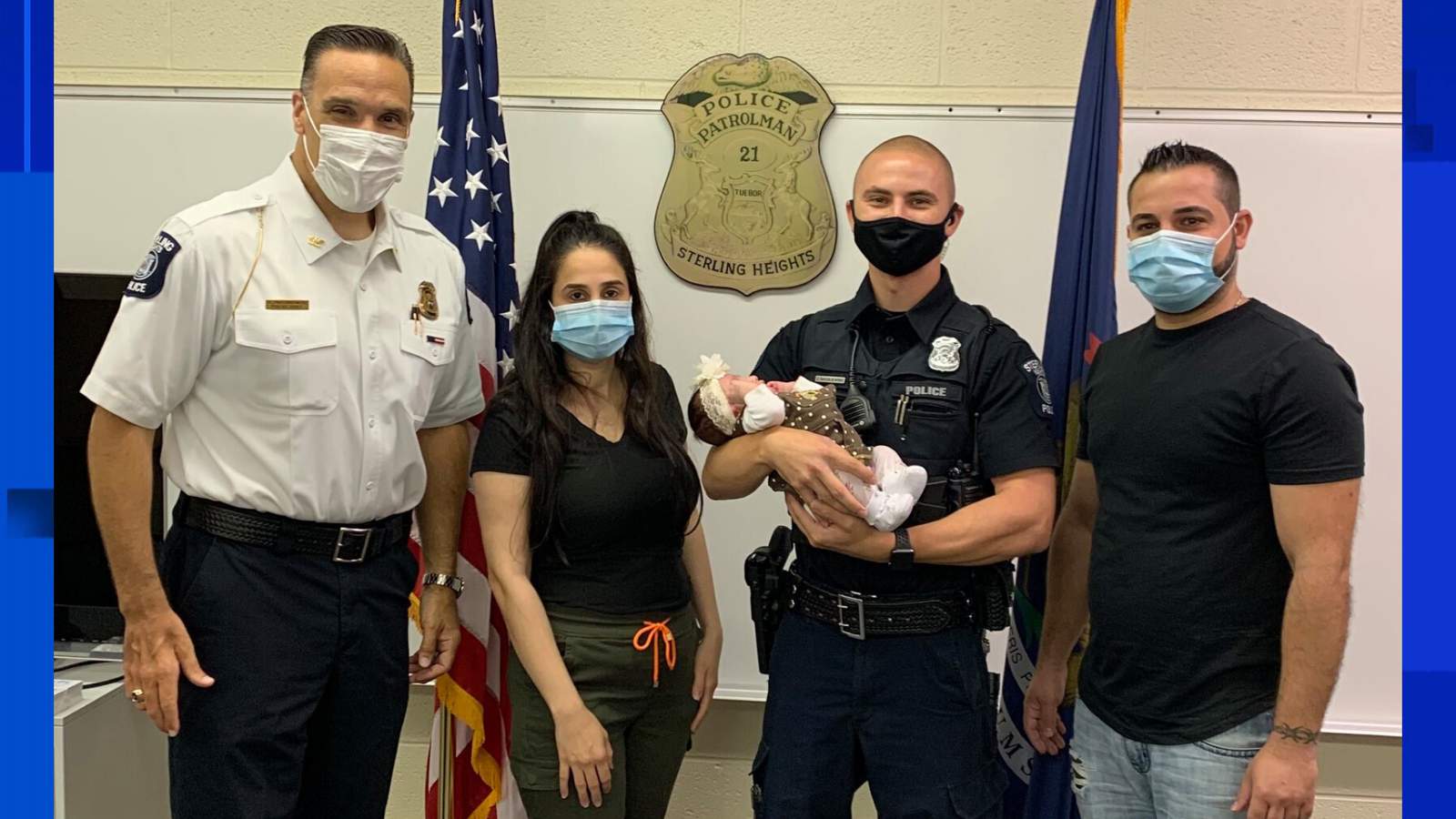 Grateful family thanks Sterling Heights police officer who saved choking infant