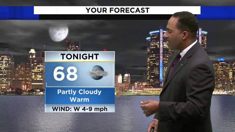 Metro Detroit weather: Warm Saturday evening and tonight, showers and storms Sunday