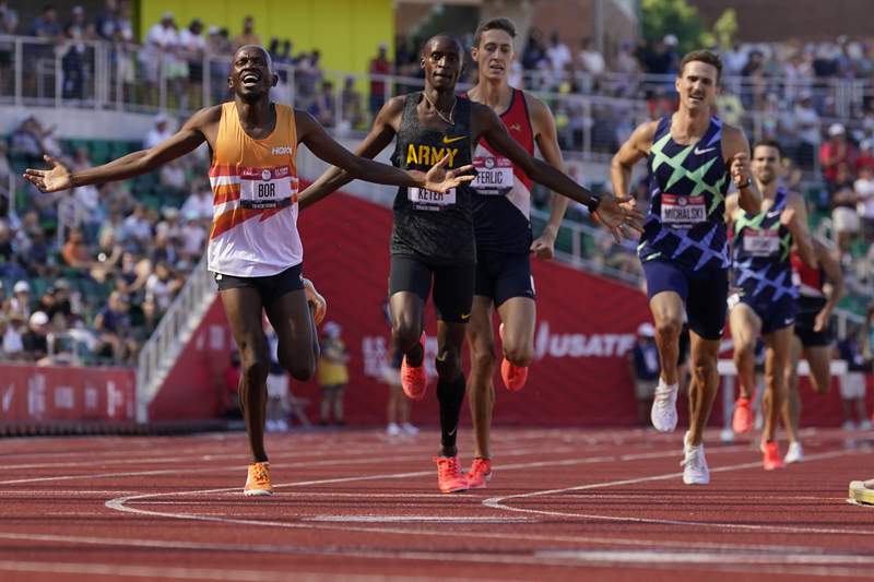 The Latest: Bor wins steeplechase, making 2nd Olympic team