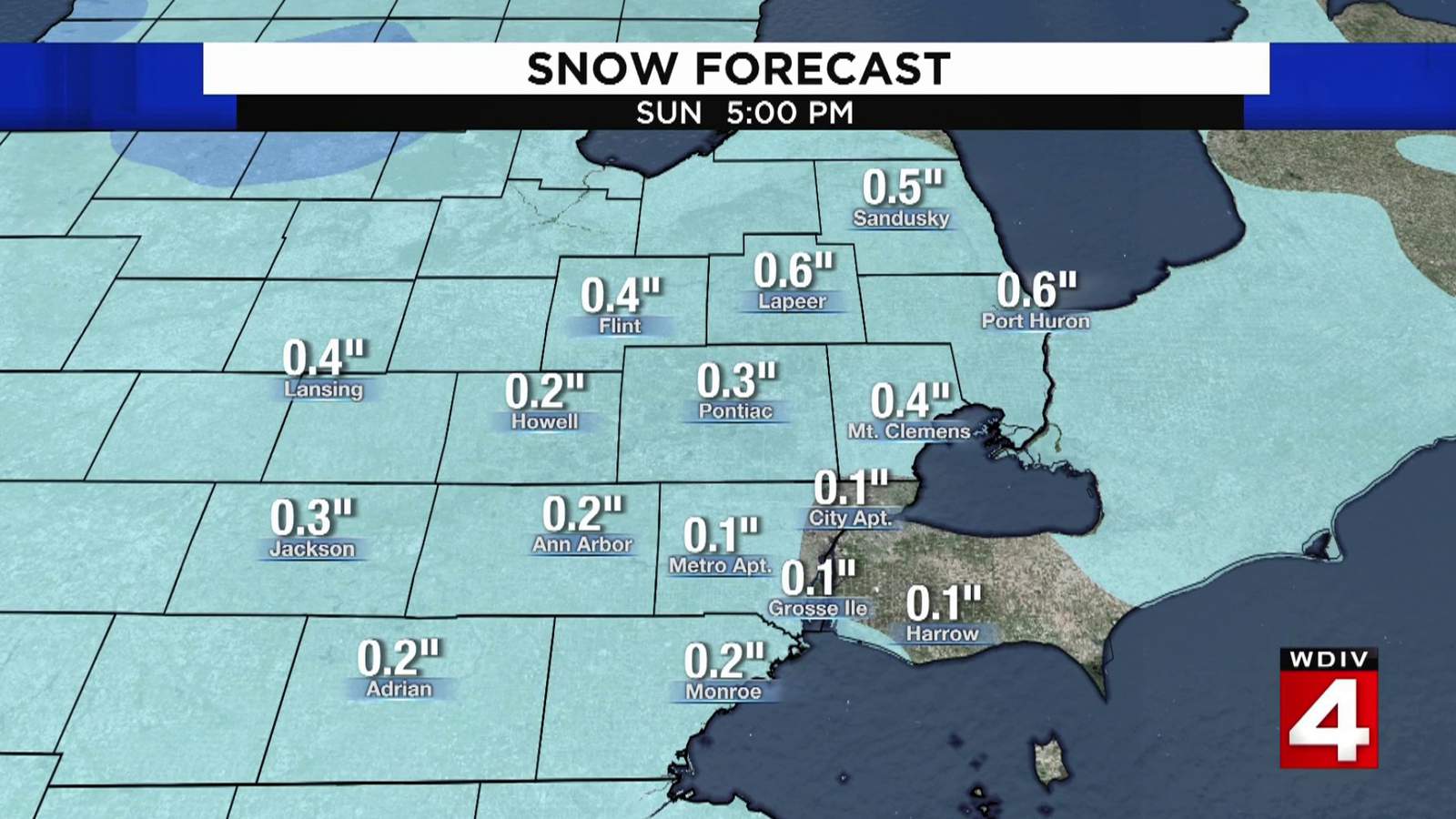 Metro Detroit weather: Flurries and light snow slowly dissipate Sunday afternoon