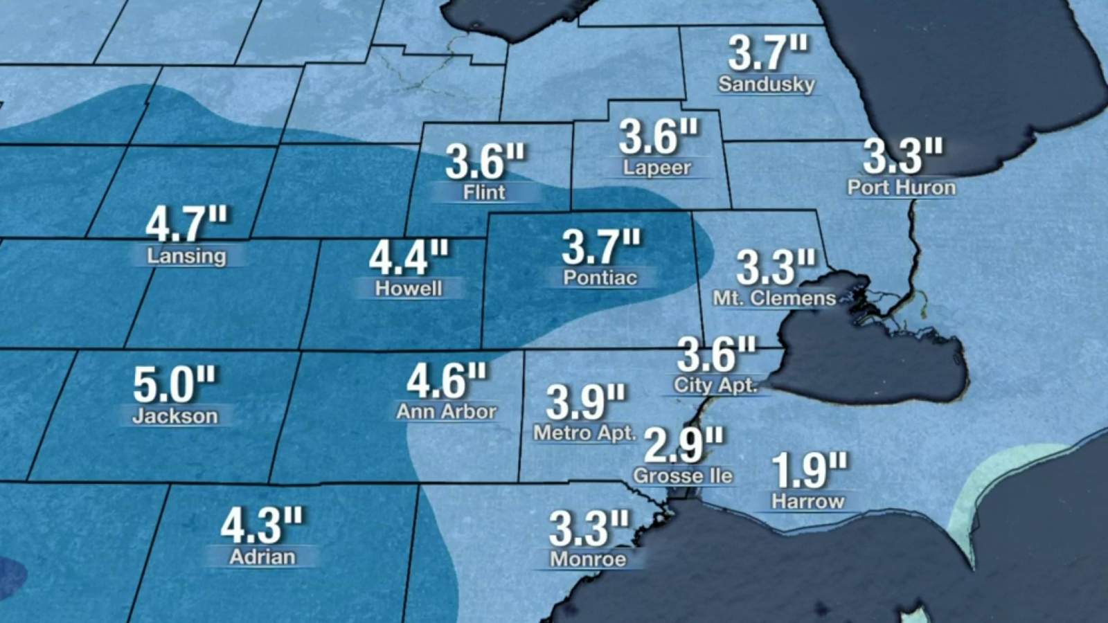 Metro Detroit weather: Snow ending Sunday night, then restarting Monday night