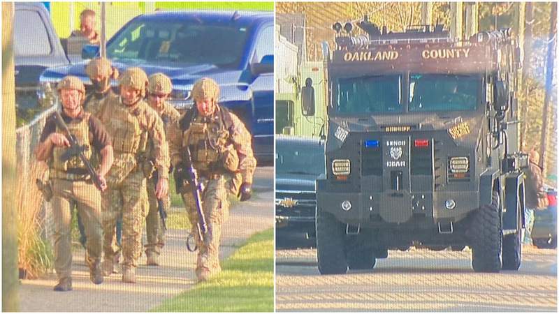Heavily armed authorities respond to scene in Waterford Township