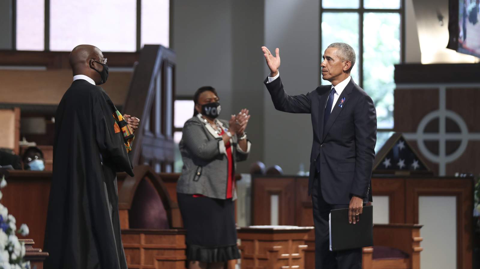 At Lewis funeral, Obama calls for renewing Voting Rights Act