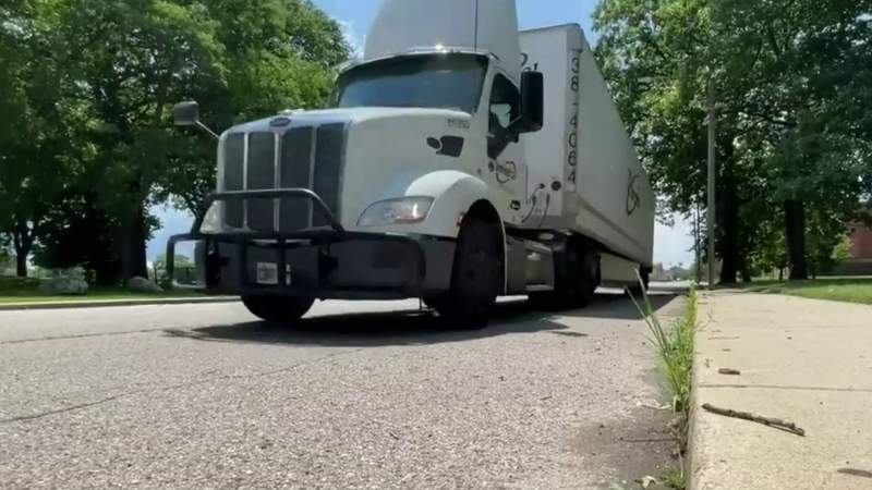 Truck traffic returns to Detroit neighborhood near Stellantis plant