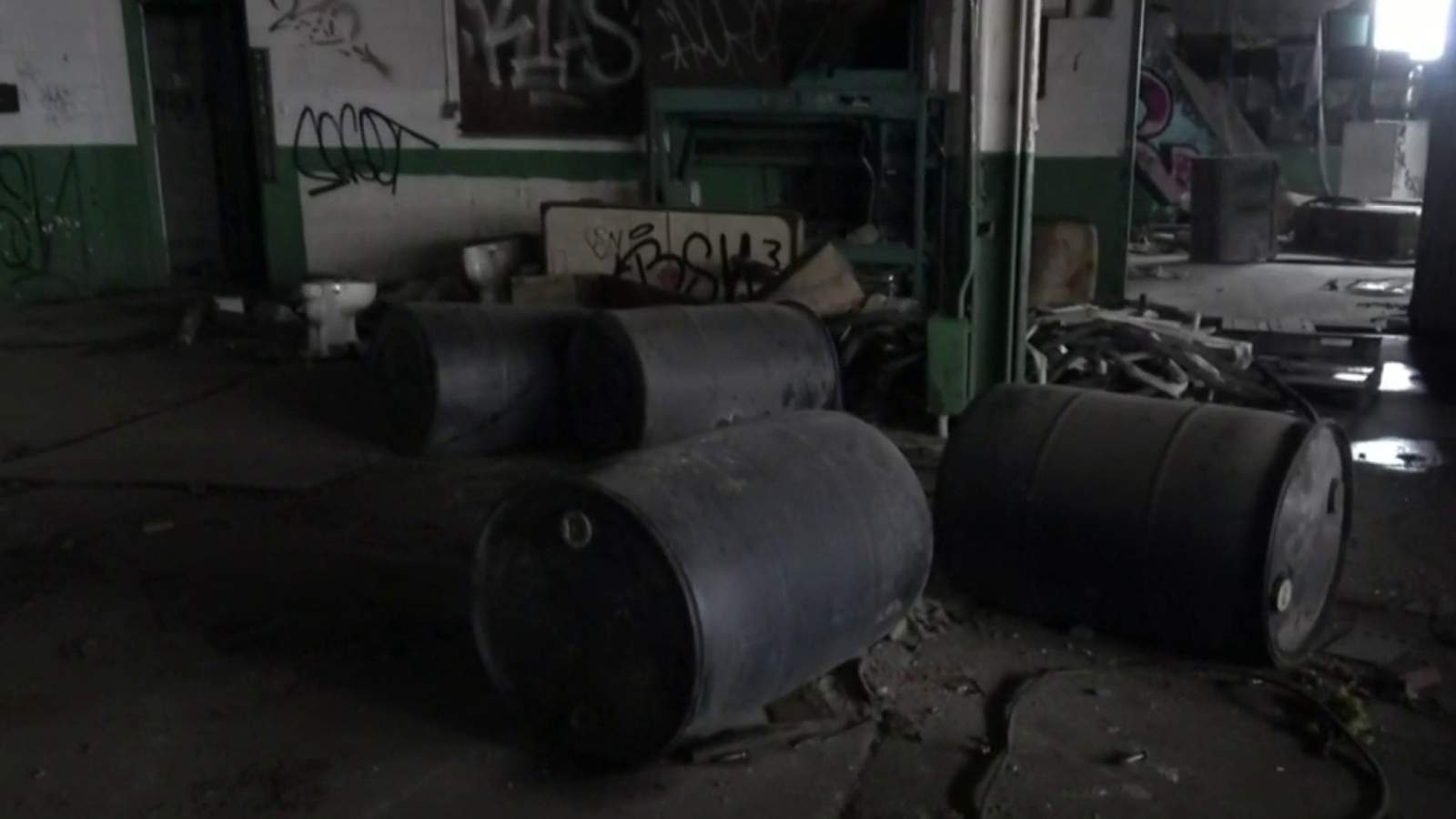 Crews test samples of potentially hazardous liquid found in abandoned Detroit building