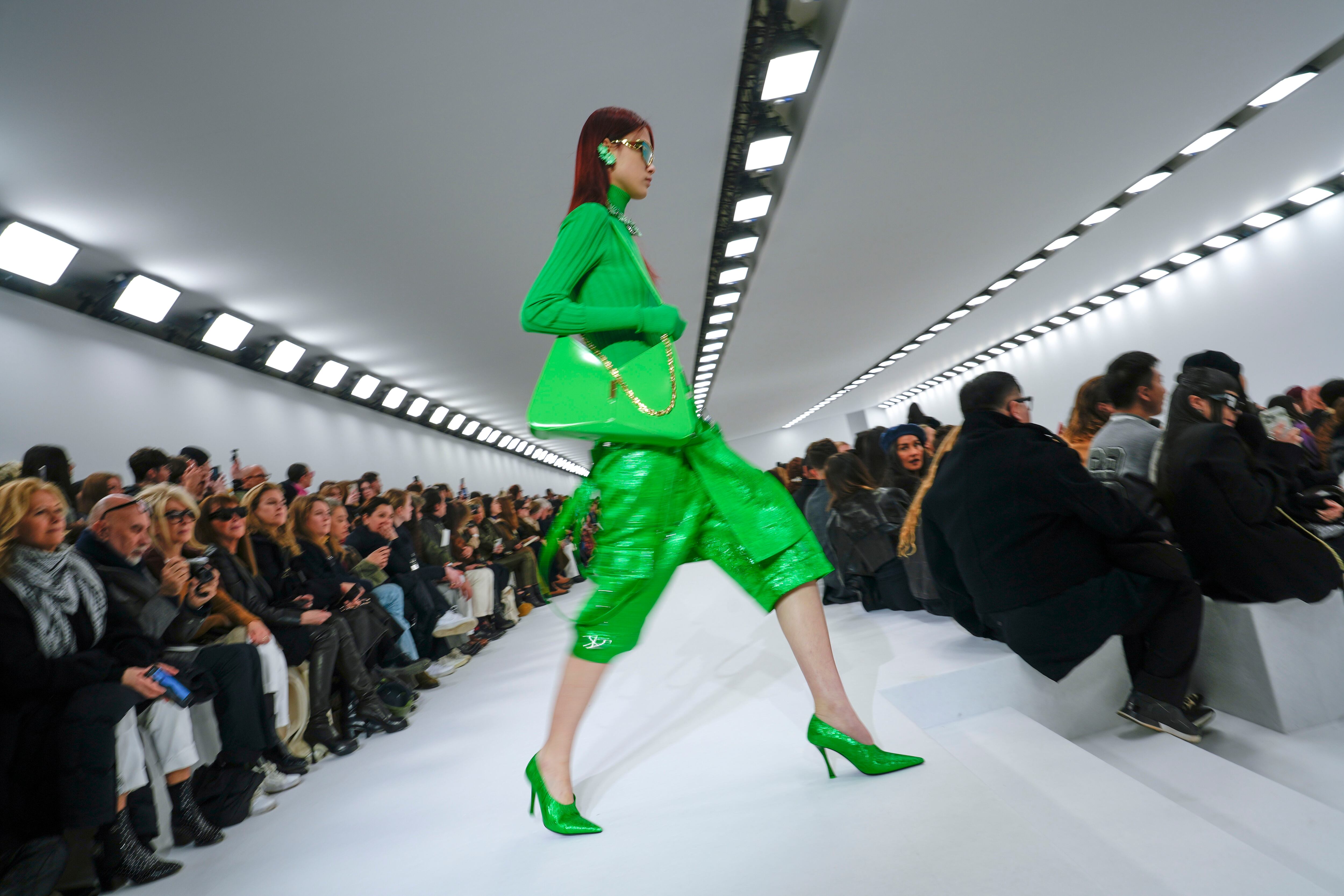 Urban Fashion Studio Men's Green Inflatable Leather Puffer Jacket
