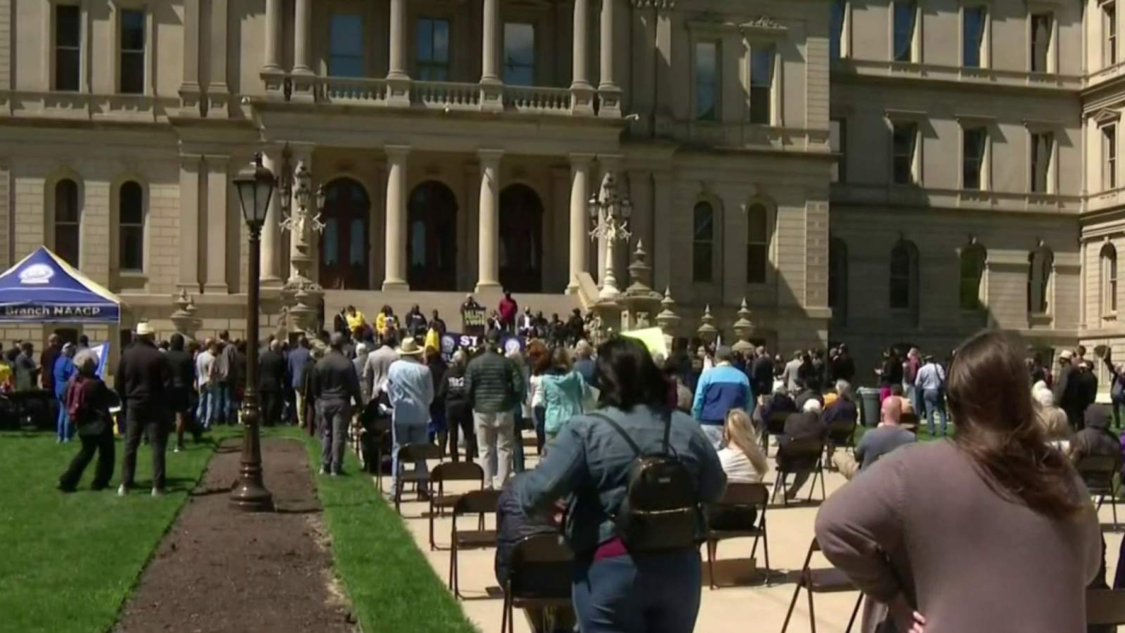 Groups rally against proposed election bills in Michigan