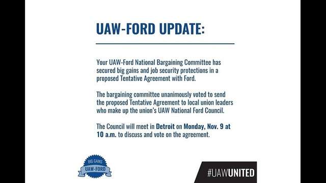 UAW and Ford agree on proposed tentative agreement