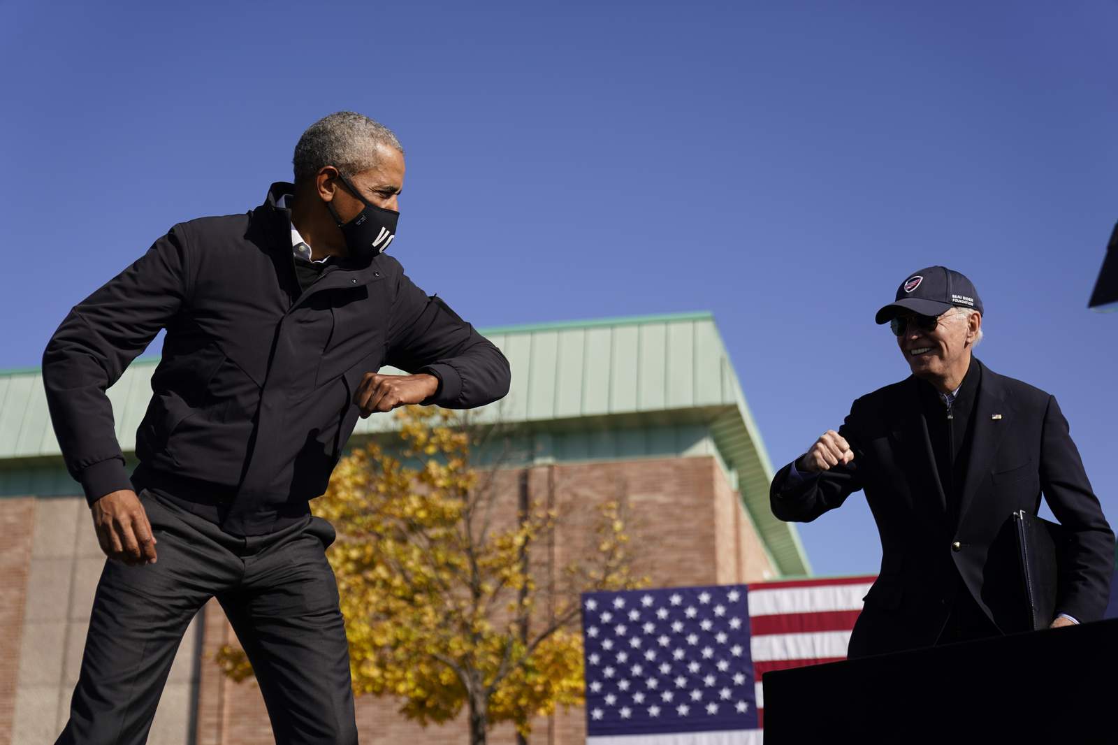 Barack Obama joins Joe Biden at Detroit campaign event