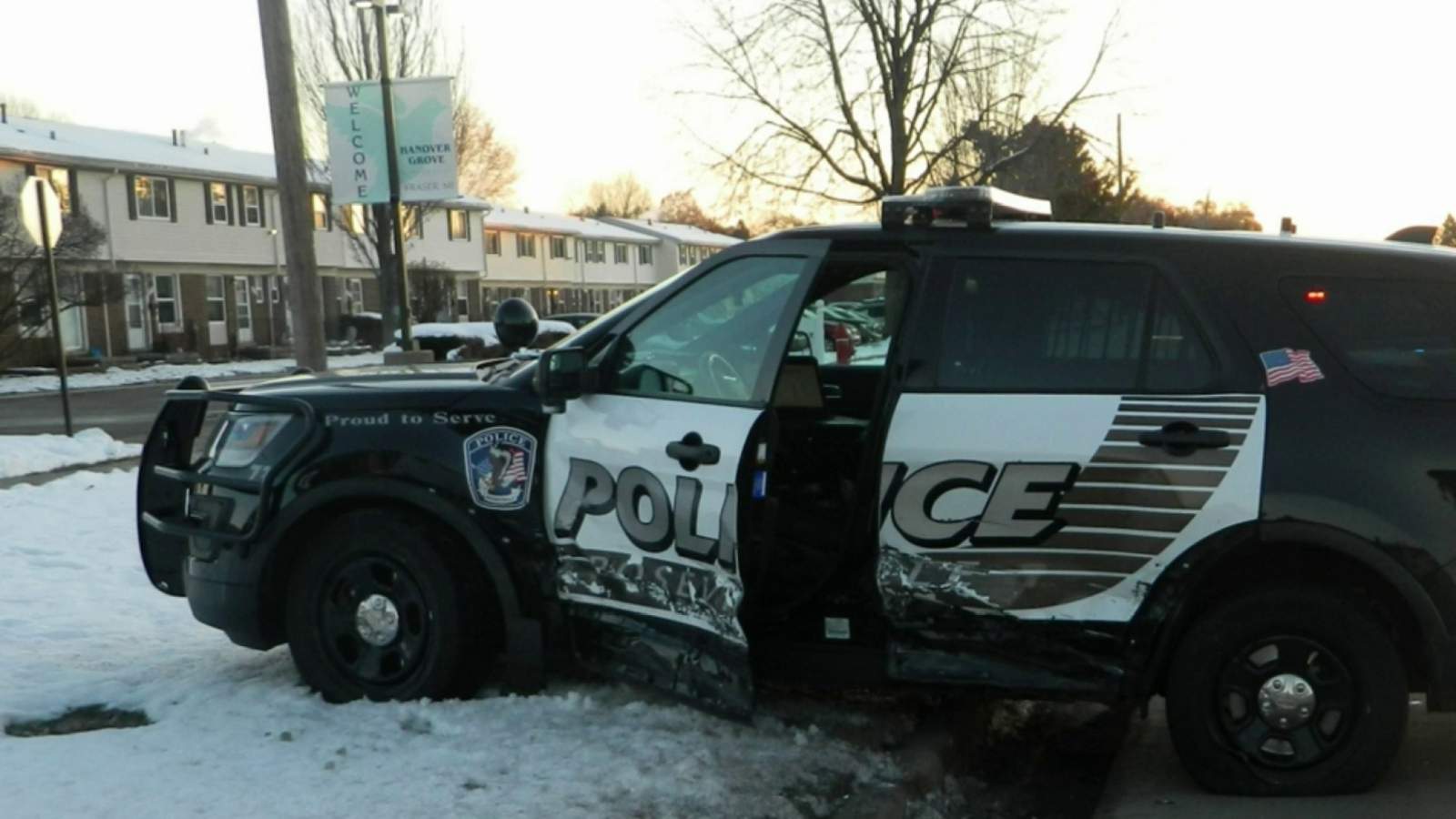 Roseville officer hit by driver with frosted windows