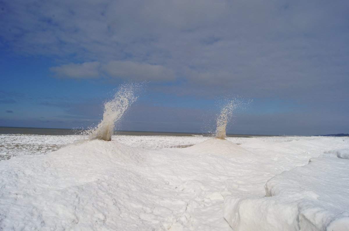 Eruption of ‘ice volcanoes’ spotted on Michigan beach