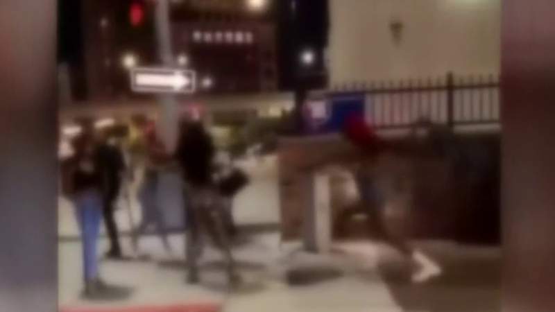 Man has surprise encounter with woman days after his crutch was taken, used as weapon in Greektown fight