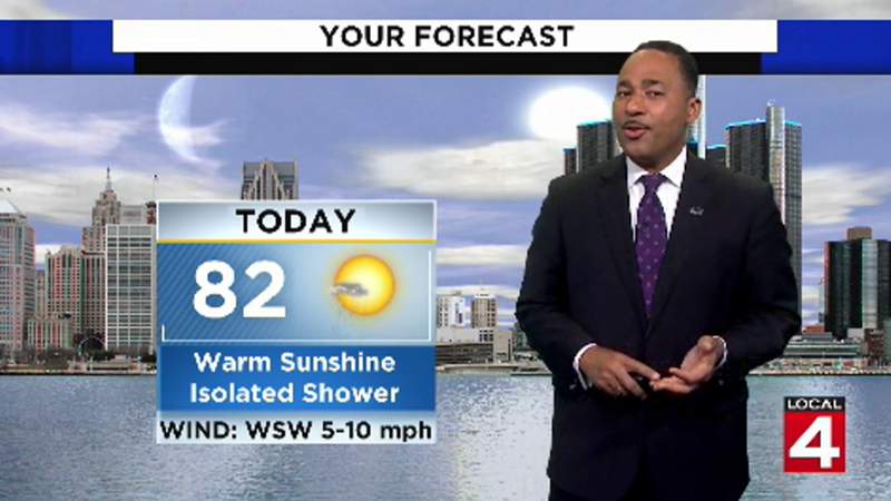 Metro Detroit weather: Warm Saturday afternoon with an isolated shower possible