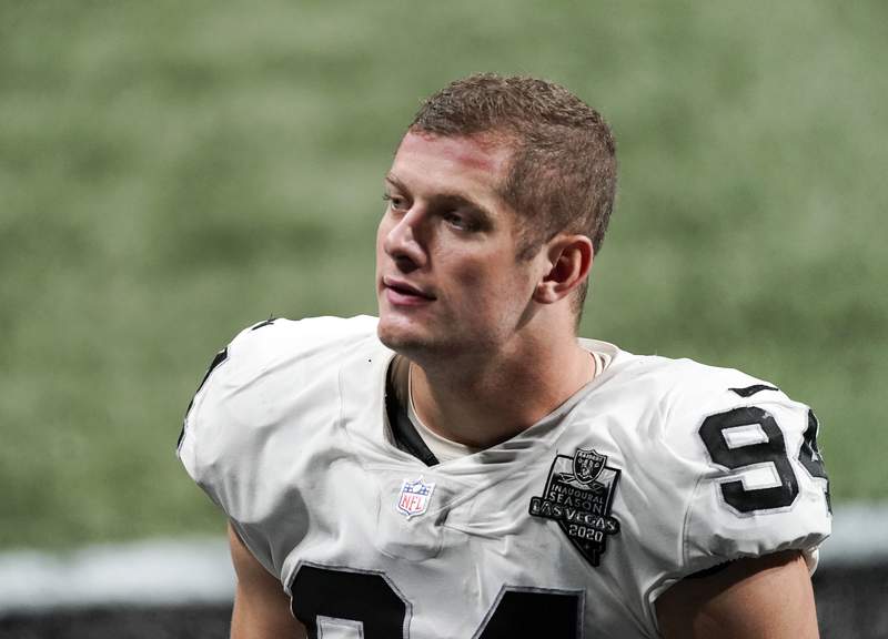 Las Vegas Raiders defensive end Carl Nassib is the first active NFL player to come out as gay