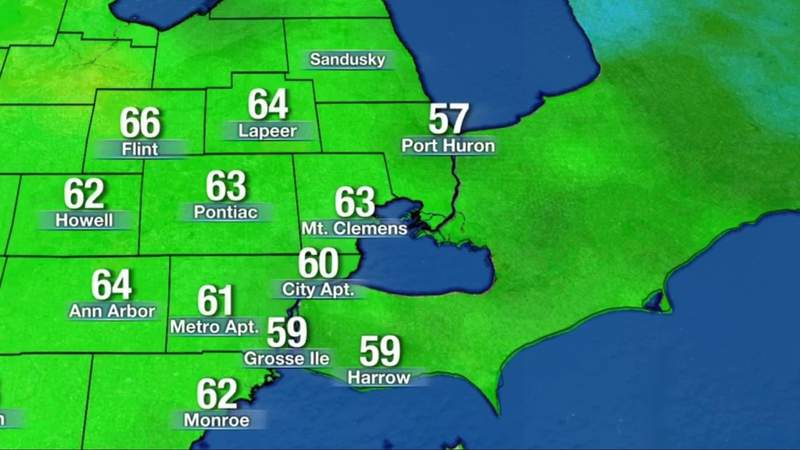 Metro Detroit weather: Mild Saturday night, humidity and heat increase tomorrow