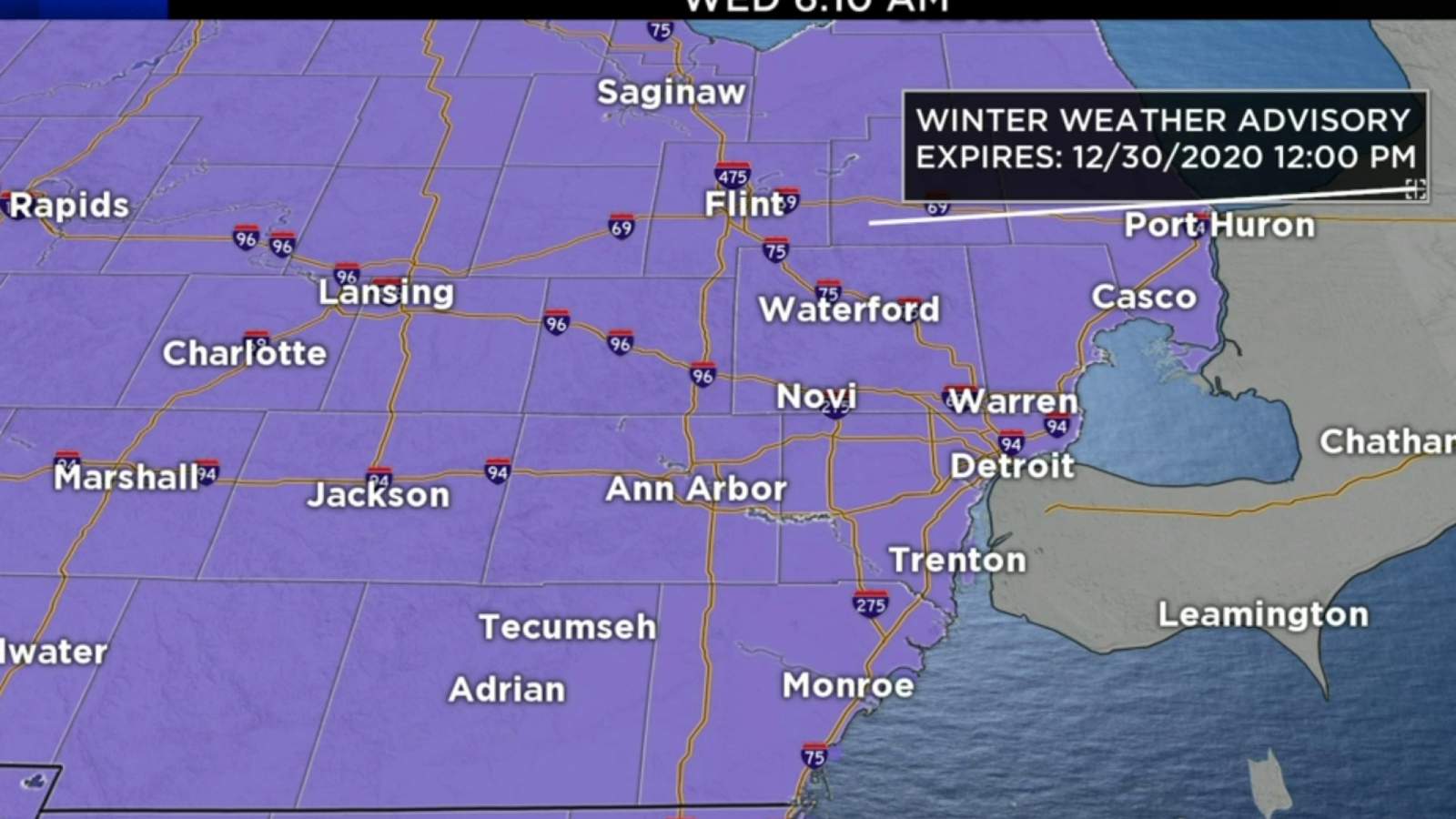 Metro Detroit weather: Winter Weather Advisory in effect with snow, icy conditions