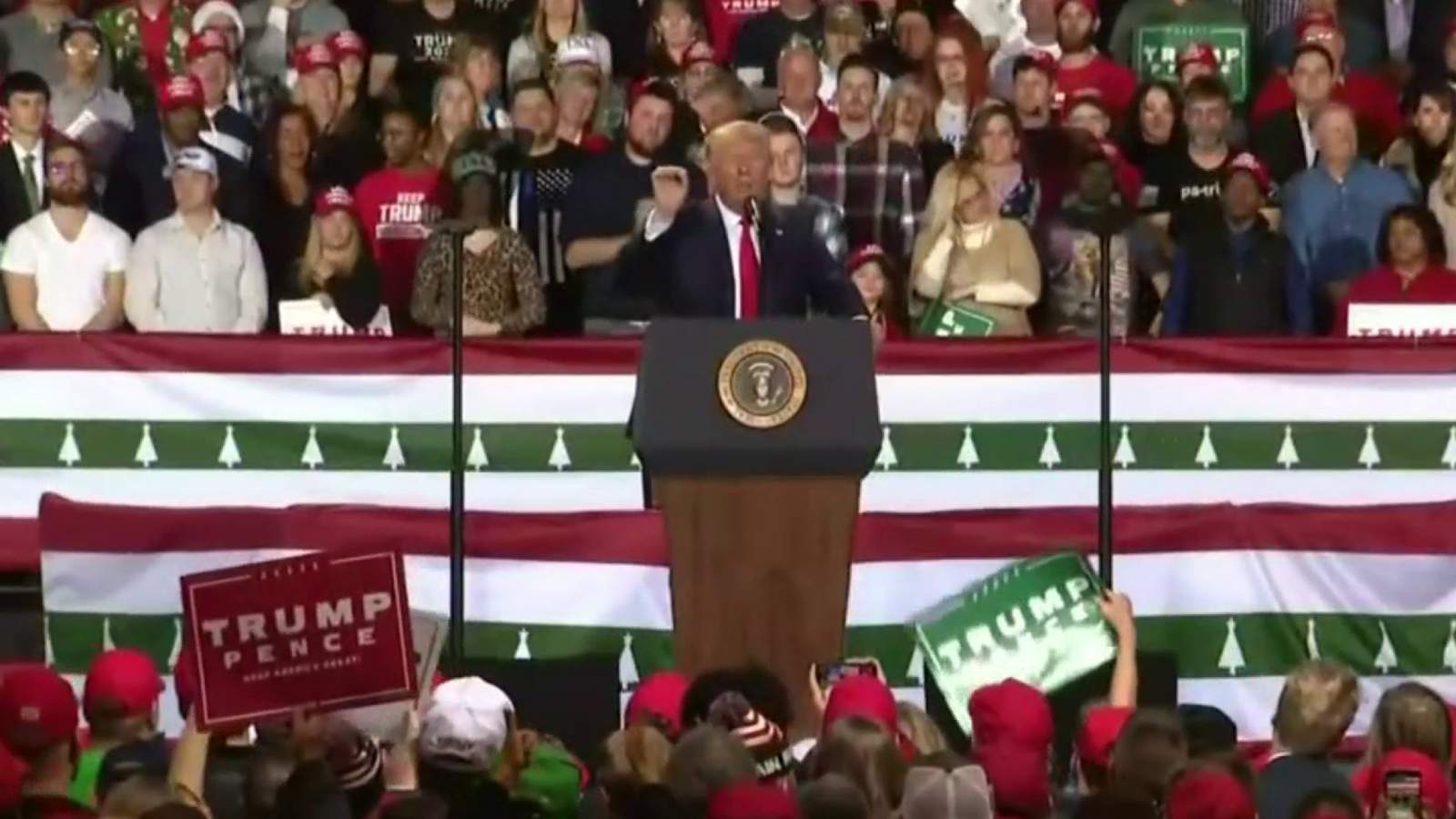 President Trump delivers speech in Battle Creek while being impeached