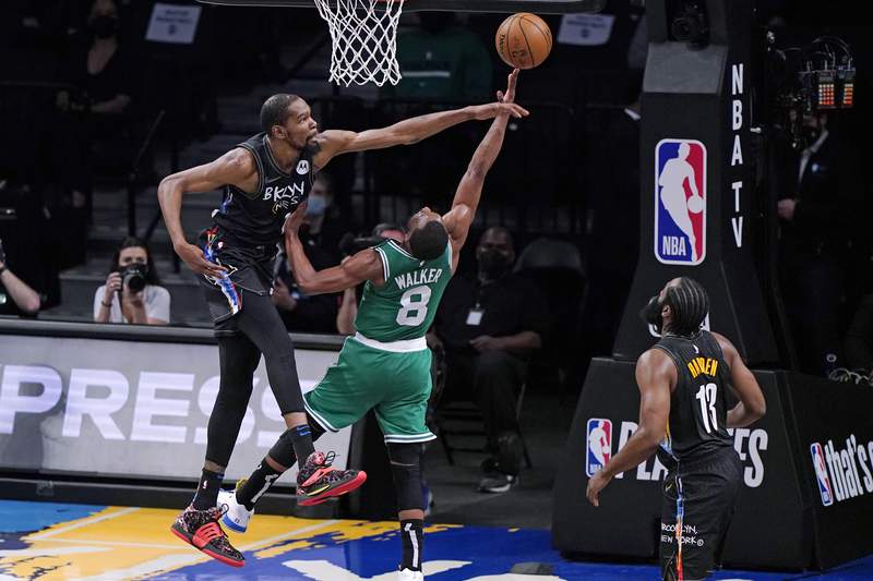 Nets get 7 3s from Harris, rout Celtics 130-108 for 2-0 lead