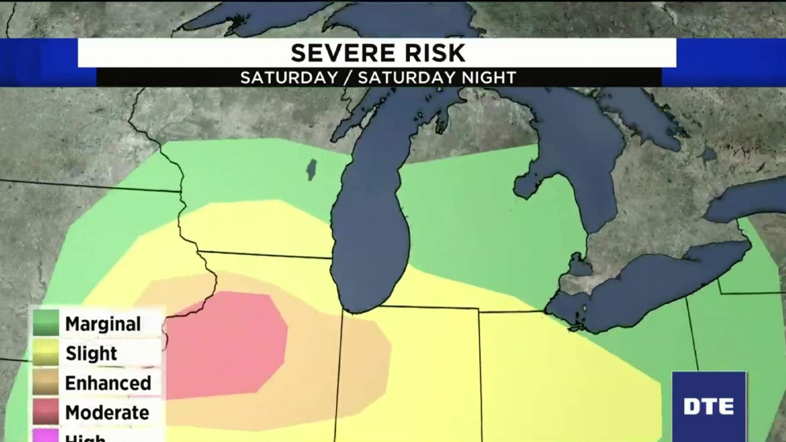 Severe weather risk this weekend in Detroit