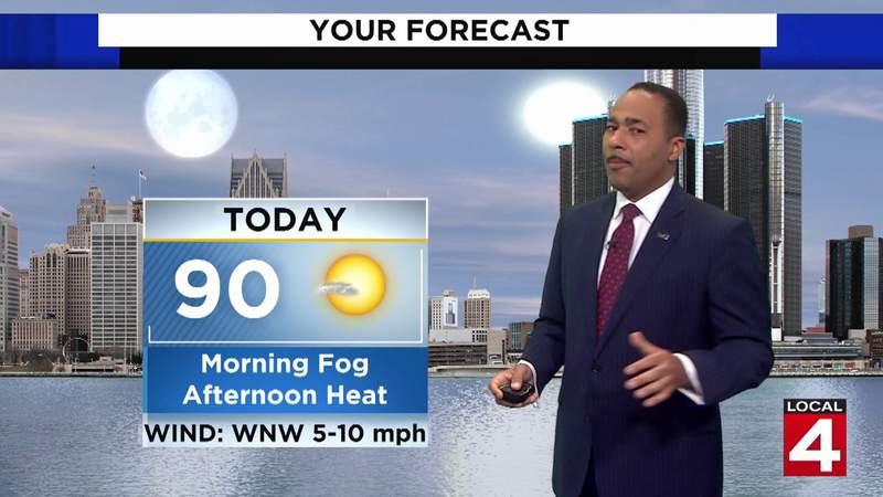 Metro Detroit weather: Sunny and hot Sunday afternoon with highs near 90 degrees