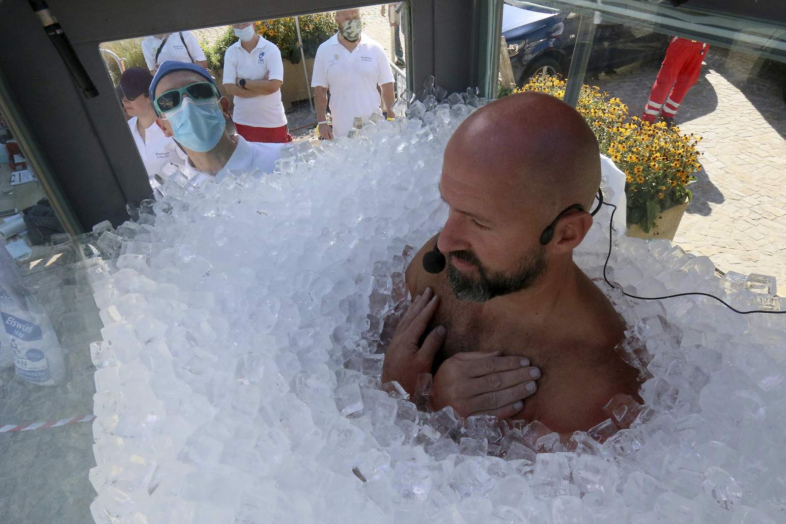 Austrian man spends 2.5 hours in box filled with ice cubes