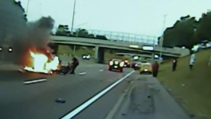 ‘My training just kicked in’: Harper Woods public safety officer rescues man from burning car